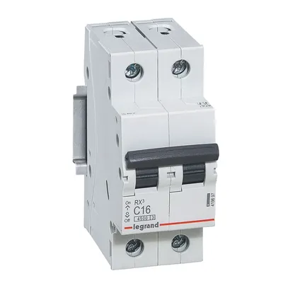 Автоматический выключатель IEK RX3, 16 А, 2П, характеристика C, 4,5 кА