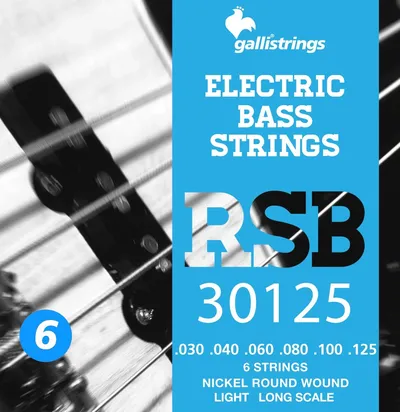Комплект струн GALLI STRINGS RSB30125, 6-струнная бас-гитара, 30-125