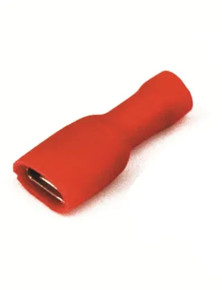 Наконечник плоский DKC 2A04TP, розетка, 0,25–1,5 мм², 2,8×0,5 мм, красный