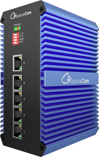Коммутатор SpaceCam SC-I-4G-120-1G(HT), 4×1GbE PoE + 1×1GbE, 120 Вт, промышленный