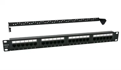 Патч-панель Cabeus PL-24-Cat.6-Dual, 19", 1U, 24×RJ-45, Cat.6