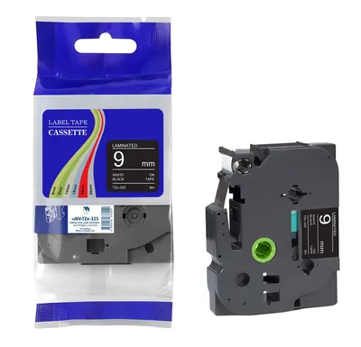 Картридж NV Print NV-TZe-325, TZe-325, белый на чёрном, 9×8 м