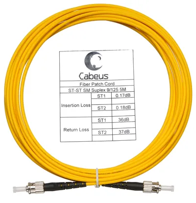 Патч-корд оптический Cabeus FOP(s)-9-ST-ST-20m, ST—ST, SM 9/125, Simplex, 20 м, LSZH