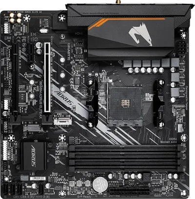 Материнская плата Gigabyte B550M AORUS ELITE AX, AM4, B550, 4×DDR4, 2×M.2, Wi-Fi 6E, mATX