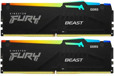 Модуль памяти Kingston FURY Beast RGB KF560C30BBEAK2-32, DDR5, 32 ГБ (2×16), 6000 МГц, CL30