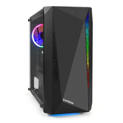Корпус ExeGate EX294472RUS, Minitower mATX, БП 400Вт, RGB