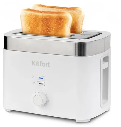 Тостер Kitfort КТ-4025, 930Вт, белый/стальной