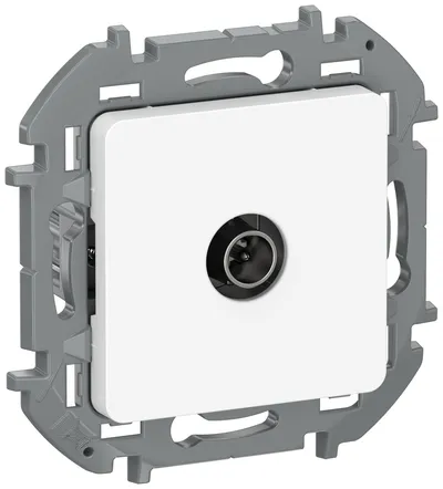 Розетка TV IEK IEKINSPIRIA 6738601, проходная, TV-TV, скрытый монтаж, белая