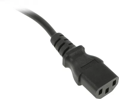 Кабель питания Hyperline PWC-IEC13-SHM-1.8-BK, Schuko+C13, 3x0.75, 10 А, 1.8 м, угловая вилка