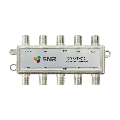 Ответвитель абонентский SNR-T-812 на 8 отводов, вносимое затухание IN-TAP 12dB.