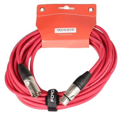 Микрофонный кабель FORCE FMC-05/10 RD, XLR (F)–XLR (M), 10 м, красный