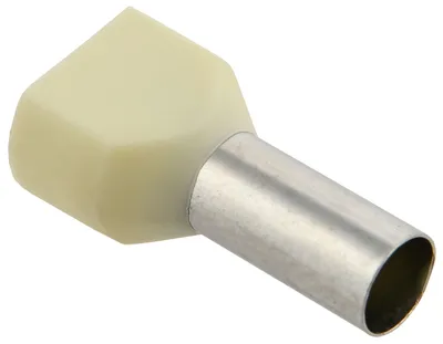 Наконечник IEK НГИ2 10-14, 2×10 мм², длина 14 мм, медь, бежевый