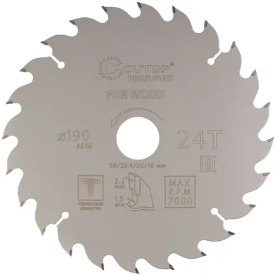 Диск пильный FIT 75-19024Т, 190×30/25,4/20/16мм, 24 зуба