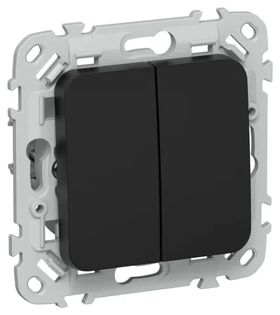 Выключатель для жалюзи IEK FLITE FI-V15-0-10-1-K02, 2 клавиши, 10 А, 250 В, черный