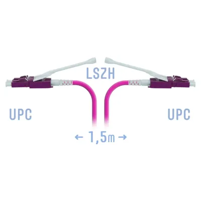 Патчкорд оптический SNR-PC-LC/UPC-MM4-DPX-HD-1.5m (2,0), LC/UPC-LC/UPC, OM4, Duplex, 1.5м