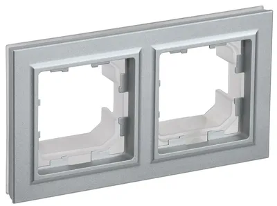 Рамка для выключателя ИЭК BRITE BR-M22-44-K47, 2-местная, IP44, алюминий