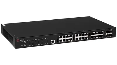 Коммутатор QTECH QSW-3310-28TX-POE-AC, L3, 24×1GbE PoE, 4×10GbE SFP+
