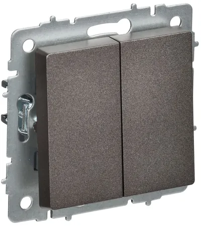 Выключатель IEK BR-V23-0-10-K45 BRITE, 2-клавишный перекрестный, 10 А, скрытый