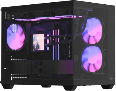 Корпус FORMULA CRYSTAL Z2M PLUS BLACK AR V2, mATX, без БП, 2×USB2.0, 1×USB3.0