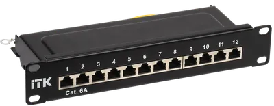 Патч-панель ITK PP12-1UC6AS-D05-10, 10", 12 портов, кат.6A STP