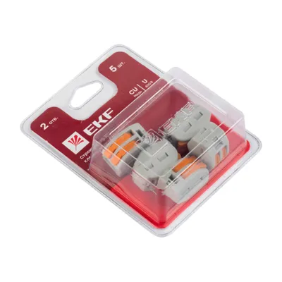 Клемма EKF plc-smk-412b, СМК 222-412, пружинная, 5 шт