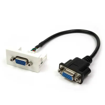 Вставка Lanmaster LAN-WA-LP-VGA-FF-0.2 Mosaic 22.5x45, VGA D-SUB (HDB-15) мама, шнур 20 см