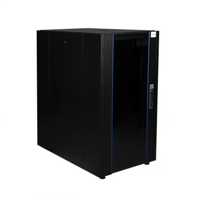 Шкаф напольный Datarex DR-700131, 19", 22U, 600×1000 мм, стекло, чёрный