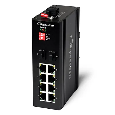 Коммутатор SpaceCam SC-I-8GP-240-2G(A), 8×PoE, 2×SFP, 240Вт
