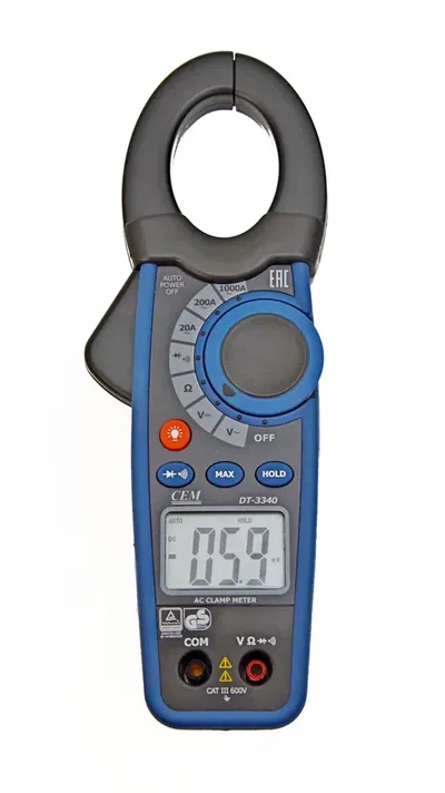 Токоизмерительные клещи CEM DT-3340, 1000 А AC/DC, 600 В, 30 мм