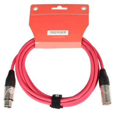 Микрофонный кабель FORCE FMC-05/3 RD, XLR (F)–XLR (M), балансный, 3 м, красный
