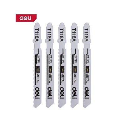 Пилки для электролобзика DELI DH-QJT021-E4, тип T118A, 21TPI, 50 мм, 5 шт