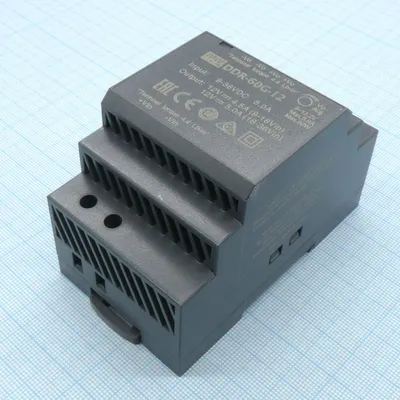 Преобразователь DC-DC Mean Well DDR-60G-12, 60Вт, 9…36В DC→12В/5А, DIN
