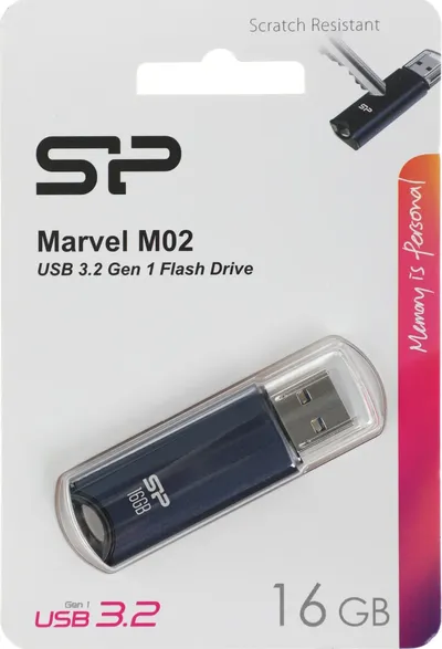 Флеш-диск Silicon Power Marvel M02 SP016GBUF3M02V1B, 16ГБ, USB 3.0, синий
