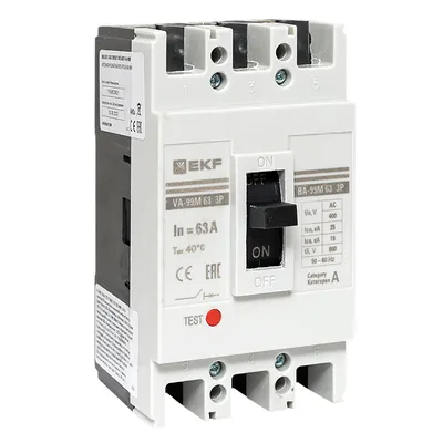 Выключатель автоматический EKF mccb99-63-63m, 3P, 63А, 25кА