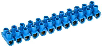 Зажим винтовой IEK ЗВИ-15 UZV6-015-06, 4–10 мм², 12 пар, 50 А, синий