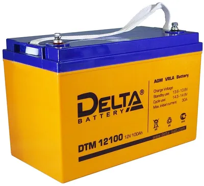 Аккумулятор DELTA DTM 12100 L, 12 В, 100 А·ч, AGM, клеммы M6