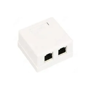 Розетка Пожтехкабель-СКС 201-014, RJ-45 (8P8C), 2 порта, кат. 5e, экранированная, настенная