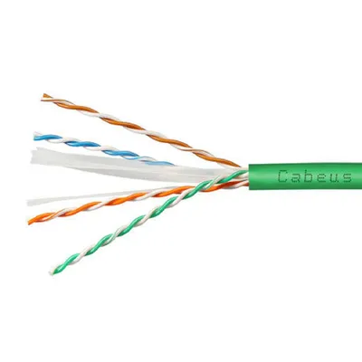 Кабель витая пара Cabeus UTP-4P-Cat.6-SOLID-LSLTx-GN-20, 4 пары, кат.6, 20 м, зеленый