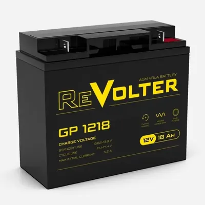 Аккумулятор Энергон REVOLTER GP 1218, 12 В, 20.4 А·ч, AGM, клеммы M6