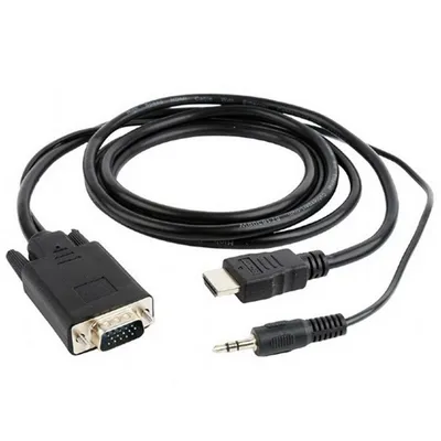 Кабель Cablexpert A-HDMI-VGA-03-6, HDMI-VGA, 1.8 м, с аудио 3.5 мм