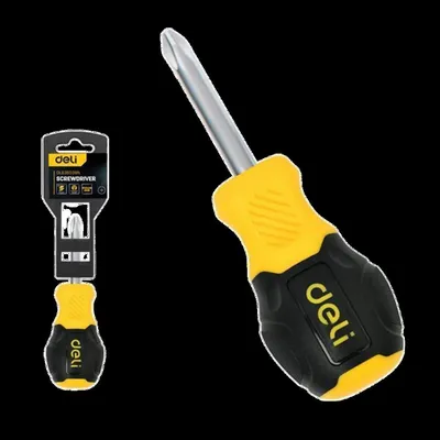 Отвёртка крестовая Deli DL636038N, PH2×38 мм, Cr-V, магнитный наконечник