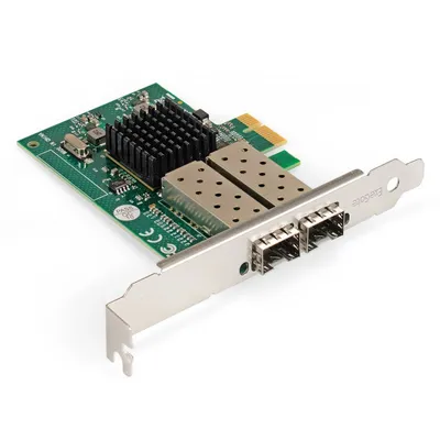 Сетевой адаптер ExeGate EXE-82576-F2, PCIe x1, 2×SFP, 1 Гбит/с, Intel 82576