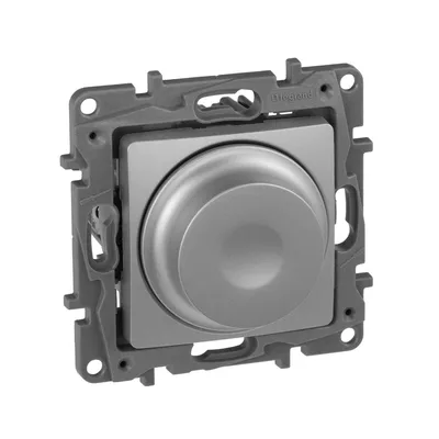 Светорегулятор IEK ETIKA 672419, поворотно-нажимной, LED 300 Вт, 220 В, IP20, алюминий
