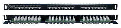 PPHD-19-24-8P8C-C5E-110D - Патч-панель высокой плотности 19" Hyperline, 0.5U, 24 порта RJ-45, категория 5E, Dual IDC