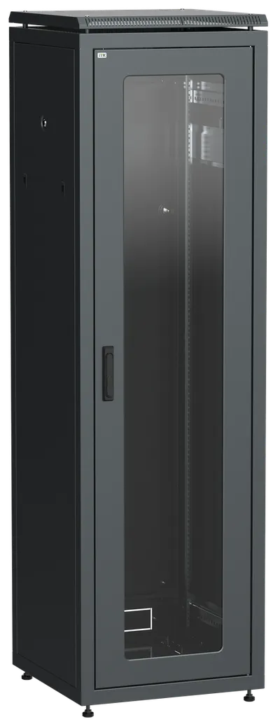 Шкаф сетевой ITK LN05-42U68-G, 19", 42U, 600×800 мм, стекло, черный