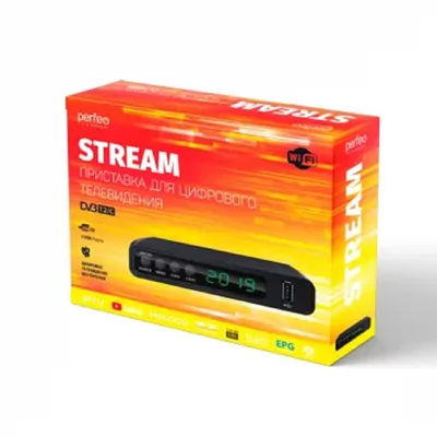 Повреждение упаковки Perfeo DVB-T2/C приставка "STREAM" для цифр.TV, Wi-Fi, IPTV, HDMI, 2 USB, DolbyDigital, пульт ДУ [PF_A4351]