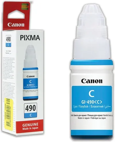 Чернила Canon GI-490C (0664C001), голубые, 70 мл, для PIXMA G1400/G2400/G3400