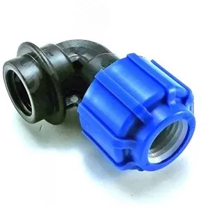 Отвод Политэк ПНД компрессионный ВР 32x1/2", обжим-резьба