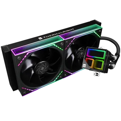Водяное охлаждение для процессора/ Water Cooling System Thermalright Frozen Infinity 240 (240mm, Black, ARGB/ Fans: 2x120mm, 68.9CFM, 28.2dBA, 2000RPM/ Pump height 60mm, Rad thickness 27mm/ S: 1700, 1200, 1851, 115X, AM5, AM4)