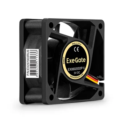 Вентилятор ExeGate EX297003RUS, 5В, 60×60×25 мм, 3-pin